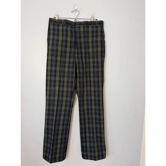Vintage Brooks Brothers Size 33 Golf Pants Blue Plaid Trousers Slacks